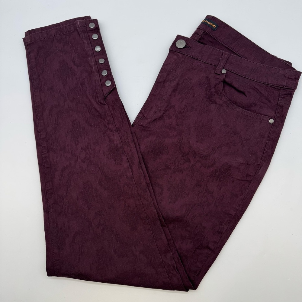 Love & Legend Women’s Jacquard Pants Burgundy Size 14 – New With Tags
